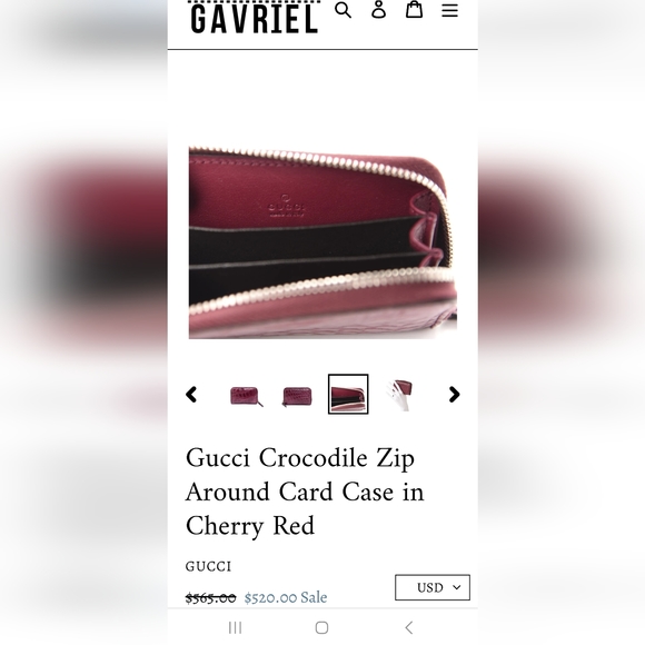 Gucci crocodile zipper card case - Picture 4 of 9